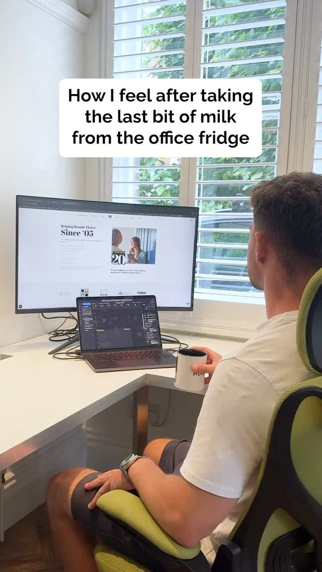 Some things are just part of office life.

The morning coffee. The Friday feeling.

And, of course, the person who takes the last of the milk and quietly walks away like nothing happened.

We know who you are🥛

Happy Friday!

#AgencyLife #OfficeCulture #FridayFeeling