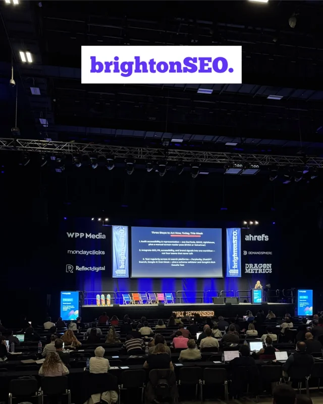 Our biggest takeaway from BrightonSEO today?

"Web accessibility is SEO."

One speaker put it brilliantly: if people can't use your website, machines won't use it either. And in a world increasingly shaped by AI search, accessibility could be the difference between being discovered or becoming invisible.

A good reminder that great digital experiences aren't designed for some people. They're designed for everyone.

#BrightonSEO #WebAccessibility #SEO #AI